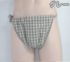 もっこふんどし(四角)綿麻ギンガムチェック紺