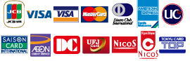 JCB,VISA,MASTER,DC,UC,UFJ,ダイナース,SAISON CARD,NICOS,イオンクレジット